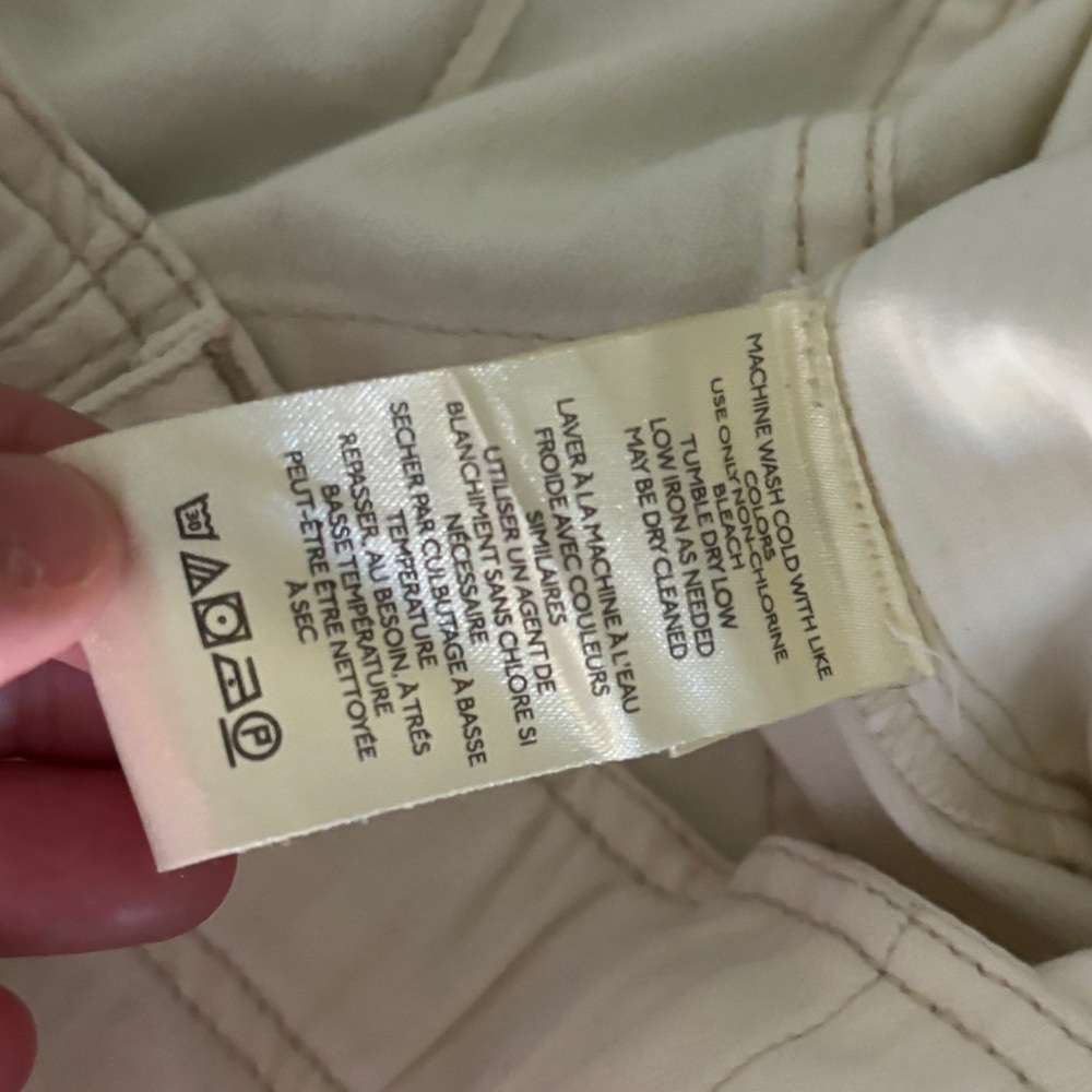 Free People Tahiti Cargo Pants Green Utility Low Rise Tofu Ivory large - Picture 6 of 8